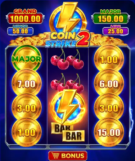 Super Strike Münze auf dem Raster nach dem Bonusspiel