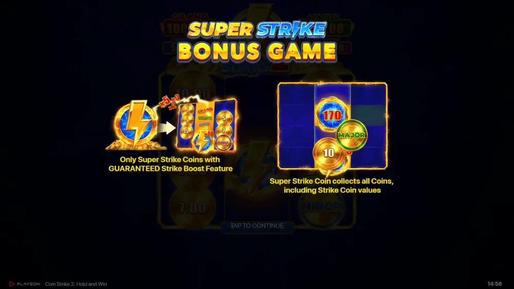 Fonction bonus Super Strike de Coin Strike 2