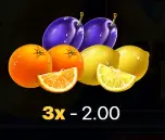 Plums, oranges and lemons symbols